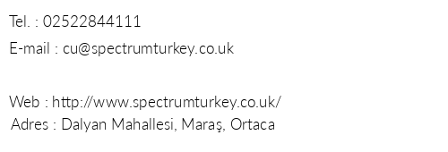 Spectrum Turkey Dalyan telefon numaralar, faks, e-mail, posta adresi ve iletiim bilgileri